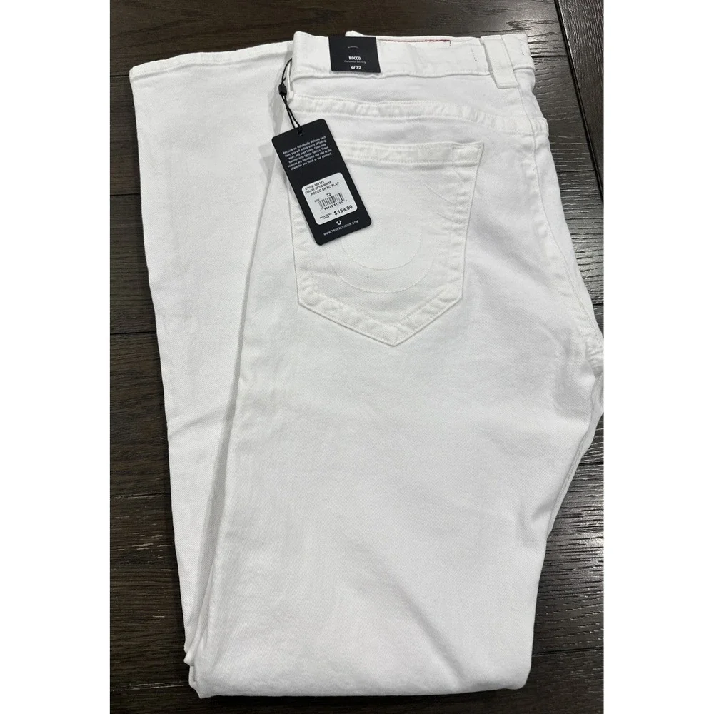 True Religion Rocco Jeans NEW Mens Optic White Relaxed Skinny‎ Sz 32 NWT